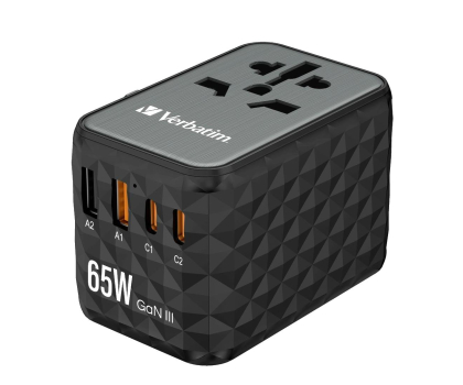 Adapter podrózny Verbatim Uniwersalny adapter podróżny UTA-05 GaN III USB-C PD 65W QC